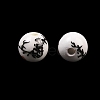 Floral Printed Porcelain Beads PORC-Q200-8mm-1-3