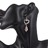 Heart with Teardrop Electroplate Glass Dangle Earrings for Women EJEW-JE06803-01-2