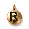 304 Stainless Steel Black Enamel Charms STAS-R009-01G-R-1
