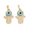 Brass Micro Pave Cubic Zirconia Pendants ZIRC-F136-02G-02-2