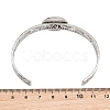 304 Stainless Steel Blank Cuff Bangle Bases with Flat Round Tray SA-CBA82C8-04C-P-3
