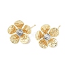 Flower Brass Micro Pave Cubic Zirconia Stud Earring Findings LS-KK-M326-08G-1
