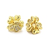Brass Pave Clear Cubic Zirconia Beads KK-P243-07G-2