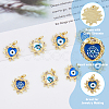 DICOSMETIC 8Pcs 4 Style Brass Micro Pave Clear Cubic Zirconia Pendants KK-DC0002-68-4