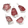 Raw Rough Natural Dyed Quartz Crystal Pendants G-G895-05S-08-1