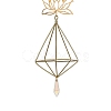 Quartz Crystal & Brass Pendant Decorations HJEW-M007-01G-3