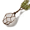 Natural Quartz Crystal Braided Bead Pendant Necklacess NJEW-K258-05B-2