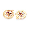 Brass Micro Pave Cubic Zirconia Pendants KK-N263-12G-2
