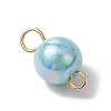 AB Color Plated Opaque Acrylic Round Connector Charms PALLOY-JF03543-01-4