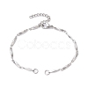 Tarnish Resistant 304 Stainless Steel Faceted Bar Link Chain Bracelet Makings AJEW-JB01184-02-1