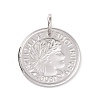 Non-Tarnish 304 Stainless Steel Coin Pendants STAS-F183-05P-2