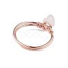 Natural Rose Quartz Chips Finger Ring RJEW-L082-03RG-04-4