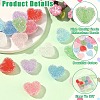 16Pcs 8 Colors Drusy Heart Resin Rhinestone Beads RESI-YW0006-24-5