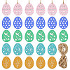 50Pcs 5 Style Easter Unfinished Wood Pendant Ornaments WOOD-GF0002-01-1
