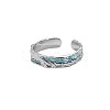 Textured Alloy & Enamel Cuff Rings FS-WG16B81-03-1