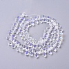 Electroplate Glass Faceted Teardrop Beads Strands X-EGLA-D014-38-2