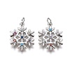 Brass Micro Pave Cubic Zirconia Pendants ZIRC-I028-03P-1