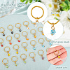 24Pcs 8 Colors Handmade Millefiori Glass & Iron Braiding Hair Pendants Decoration Clips OHAR-AB00009-4