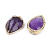 Natural Amethyst Faceted Pendants G-M431-06G-13-2