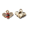 Light Gold Plated Alloy Enamel Charms ENAM-WH0001-35KCG-01-2
