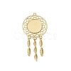 Hollow Alloy Pendants Cabochons Settings PALLOY-TAC0127-02G-1