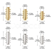 6Pcs 6 Styles Multi-Strand Brass Magnetic Slide Lock Clasps Set KK-FS0001-22-5