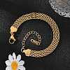 Ion Plating(IP) 304 Stainless Steel Mesh Chain Bracelet BJEW-G669-14G-1