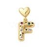 Rack Plating Brass Micro Pave Clear Cubic Zirconia Perdants KK-C067-12G-F-1