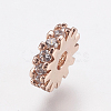 Brass Micro Pave Cubic Zirconia Bead Spacers ZIRC-E143-21RG-2