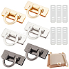 6Pcs 3 Colors Zinc Alloy Bag Twist Lock Accessories AJEW-UN0001-77-1