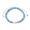 Natural Mixed Gemstone & Pearl Braided Bead Bracelets BJEW-JB09719-3