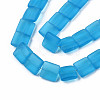 Transparent Frosted Glass Beads Strands FGLA-S001-01-3