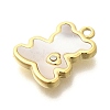 Ion Plating(IP) 304 Stainless Steel Pave Shell Pendants STAS-K263-62G-2