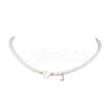 Brass Micro Pave Grade AAA Cubic Zirconia Letter Pendant Necklaces NJEW-JN04771-10-1