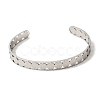 201 Stainless Steel Open Cuff Bangles for Women BJEW-Z162-01P-4