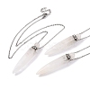 Natural Mixed Stone Bullet Shaped Perfume Bottle Pendant Necklaces G-B089-02P-2