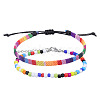 2Pcs 2 Styles Bohemian Fibre Woven Braided Bracelets Set SH5319-1-1