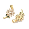 Brass Micro Pave Cubic Zirconia Pendants KK-H265-10B-G-2