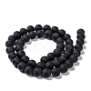 Grade A Natural Black Agate Beads Strands G447-4-2