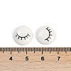 White and Black Flat Round Cartoon Resin Cabochons CRES-Q009-01D-2