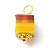 Handmade Millefiori Glass Charms PALLOY-JF00554-2