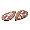 Single Face Christmas Printed Wood Big Pendants WOOD-D025-27-3