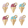 6Pcs 304 Stainless Steel Enamel Charms STAS-TA0006-42-1