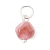 Natural Colorful Tourmaline Dice Charms PALLOY-JF04580-03-3