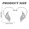 1 Pair Wing Alloy Rhinestone Cuff Earrings EJEW-LP0007-023P-2