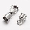 Rhodium Plated 925 Sterling Silver Lobster Claw Clasps STER-P005-01-2