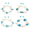 4Pcs 4 Style Natural Shell with Evil Eye Braided Bead Bracelets Set BJEW-FI0001-74-1