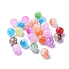 Two Tone Transparent Crackle Acrylic Beads CACR-R009-12mm-M-2