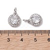 Brass Micro Pave Clear Cubic Zirconia Charms KK-K360-16P-3