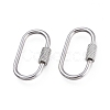 Non-Tarnish 304 Stainless Steel Screw Carabiner Lock Charms STAS-K192-01P-1
